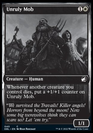 (040) Magic The Gathering Innistrad: Double Feature Single: Unruly Mob  Common