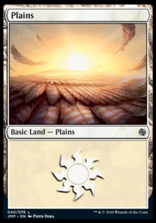 (040) Magic The Gathering Jumpstart Single: Plains (V.3)  Land