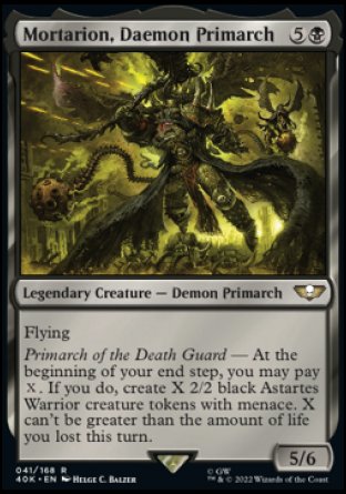(041) Magic The Gathering Universes Beyond: Warhammer 40000 Single: Mortarion, Daemon Primarch (V.1) Holo Rare