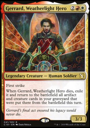 (041) Magic The Gathering Commander 2019 Single: Gerrard, Weatherlight Hero  Rare