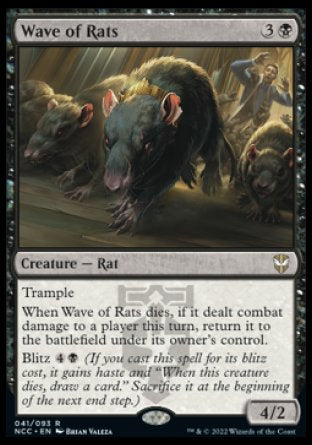 (041) Magic The Gathering Commander: Streets of New Capenna Single: Wave of Rats  Rare