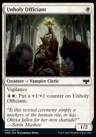 (041) Magic The Gathering Innistrad: Crimson Vow Single: Unholy Officiant Holo Common