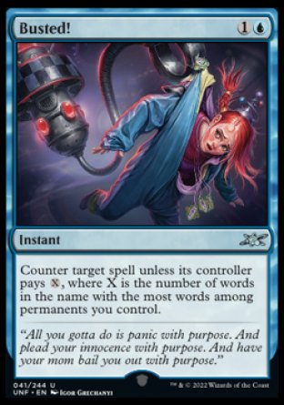 (041) Magic The Gathering Unfinity Single: Busted! Holo Uncommon