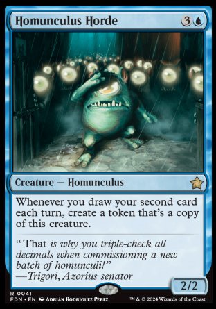(041) Magic The Gathering Magic: The Gathering Foundations Single: Homunculus Horde Holo Rare