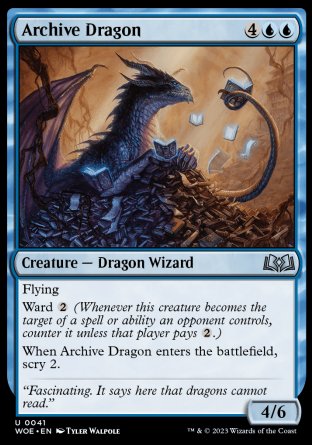 (041) Magic The Gathering Wilds of Eldraine Single: Archive Dragon  Uncommon