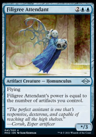 (041) Magic The Gathering Modern Horizons 2 Single: Filigree Attendant Holo Uncommon