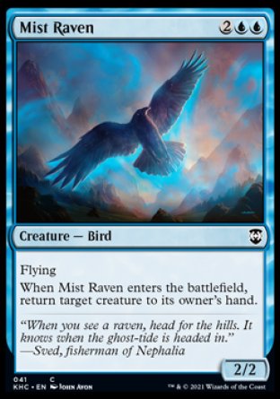 (041) Magic The Gathering Commander: Kaldheim Single: Mist Raven  Common