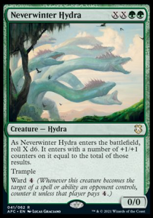 (041) Magic The Gathering Commander: Adventures in the Forgotten Realms Single: Neverwinter Hydra  Rare