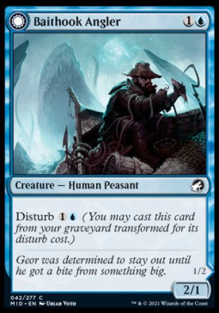 (042) Magic The Gathering Innistrad: Midnight Hunt Single: Baithook Angler // Hook-Haunt Drifter  Common