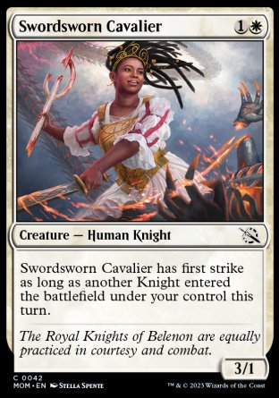 (042) Magic The Gathering March of the Machine Single: Swordsworn Cavalier Holo Common