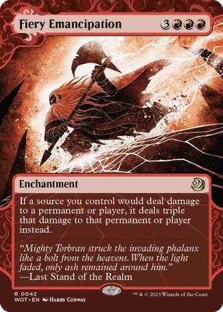 (042) Magic The Gathering Enchanting Tales Single: Fiery Emancipation  Holo Rare