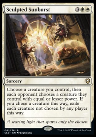 (042) Magic The Gathering Commander Legends: Battle for Baldur's Gate Single: Sculpted Sunburst Holo Rare