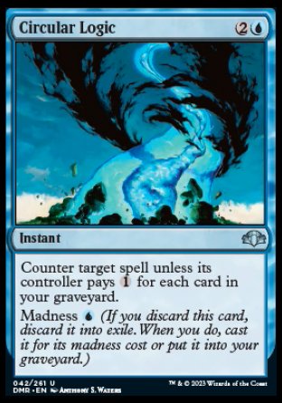 (042) Magic The Gathering Dominaria Remastered Single: Circular Logic Holo Uncommon