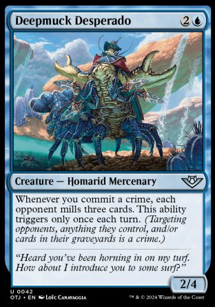 (042) Magic The Gathering Outlaws of Thunder Junction Single: Deepmuck Desperado  Holo Uncommon