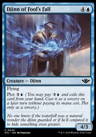 (043) Magic The Gathering Outlaws of Thunder Junction Single: Djinn of Fool's Fall  Common