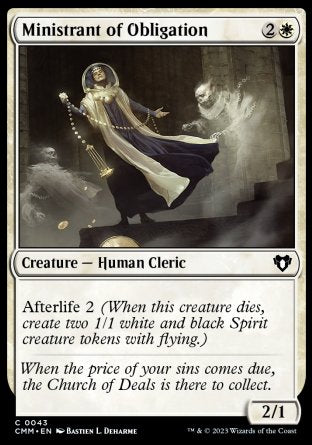 (043) Magic The Gathering Commander Masters Single: Ministrant of Obligation  Common