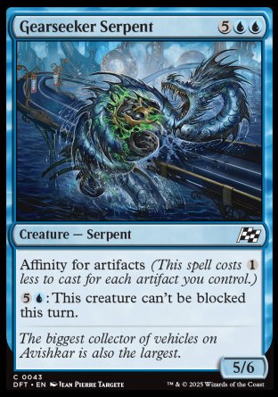 (043) Magic The Gathering Aetherdrift Single: Gearseeker Serpent  Common