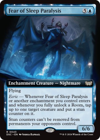 (043) Magic The Gathering Commander: Duskmourn: House of Horror: Extras Single: Fear of Sleep Paralysis  Rare