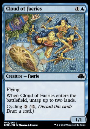 (043) Magic The Gathering Dominaria Remastered Single: Cloud of Faeries  Common
