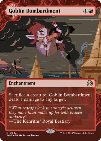 (043) Magic The Gathering Enchanting Tales Single: Goblin Bombardment  Holo Rare