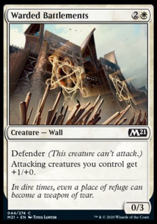 (044) Magic The Gathering Core 2021 Single: Warded Battlements Holo Common