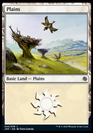 (044) Magic The Gathering Jumpstart Single: Plains (V.7)  Land