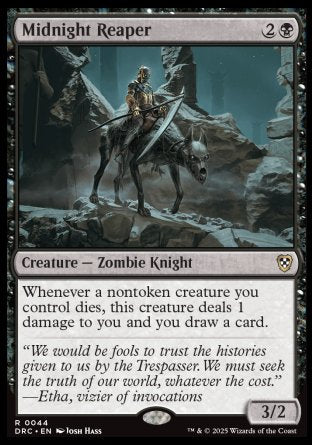 (044) Magic The Gathering Commander: Aetherdrift Single: Midnight Reaper  Rare