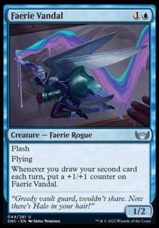 (044) Magic The Gathering Streets of New Capenna Single: Faerie Vandal Holo Uncommon
