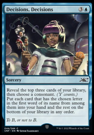 (044) Magic The Gathering Unfinity Single: Decisions, Decisions Holo Common