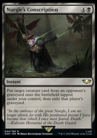 (044) Magic The Gathering Universes Beyond: Warhammer 40000 Single: Nurgle's Conscription  Rare