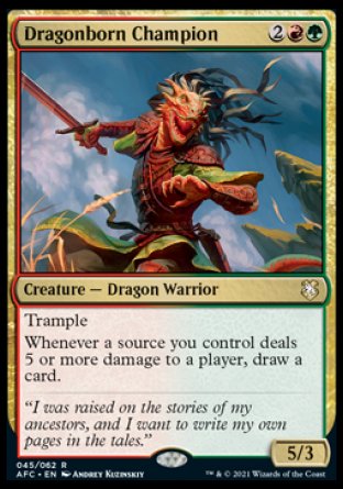 (045) Magic The Gathering Commander: Adventures in the Forgotten Realms Single: Dragonborn Champion  Rare