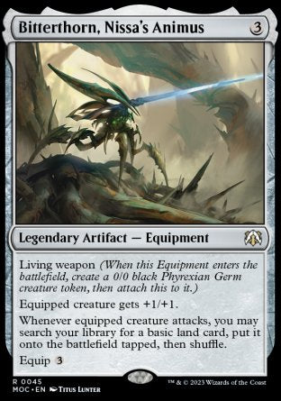 (045) Magic The Gathering Commander: March of the Machine Single: Bitterthorn, Nissa's Animus  Rare