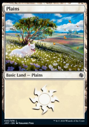 (045) Magic The Gathering Jumpstart Single: Plains (V.8)  Land