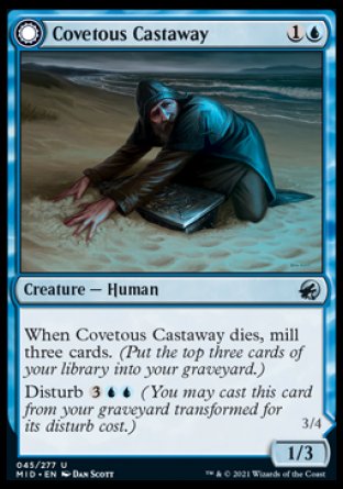 (045) Magic The Gathering Innistrad: Midnight Hunt Single: Covetous Castaway // Ghostly Castigator  Uncommon