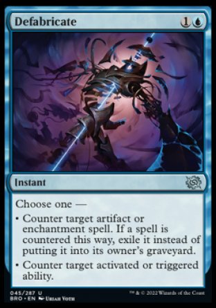 (045) Magic The Gathering The Brothers' War Single: Defabricate  Uncommon