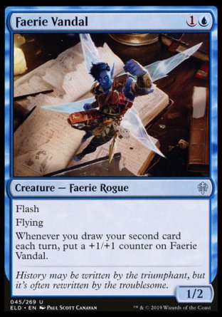 (045/269) Magic The Gathering Throne of Eldraine Single: Faerie Vandal Holo Uncommon