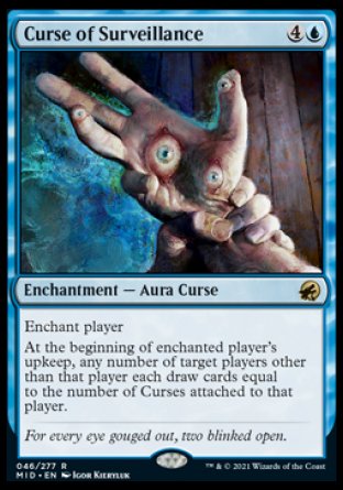 (046) Magic The Gathering Innistrad: Midnight Hunt Single: Curse of Surveillance  Rare