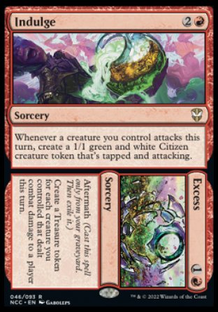 (046) Magic The Gathering Commander: Streets of New Capenna Single: Indulge // Excess Holo Rare