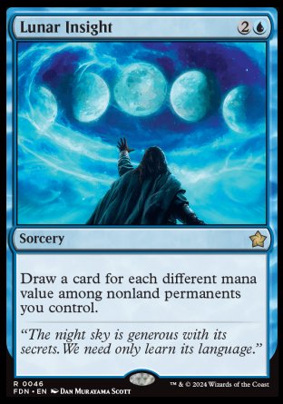 (046) Magic The Gathering Magic: The Gathering Foundations Single: Lunar Insight Holo Rare