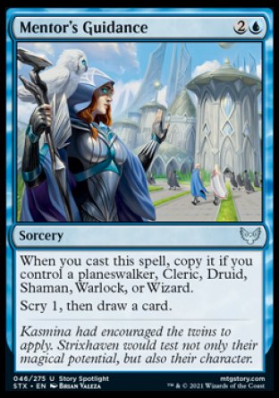 (046) Magic The Gathering Strixhaven: School of Mages Single: Mentor's Guidance  Uncommon