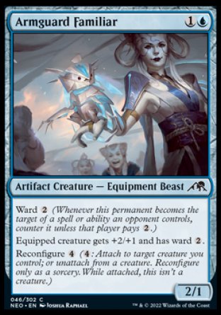 (046) Magic The Gathering Kamigawa: Neon Dynasty Single: Armguard Familiar Holo Common
