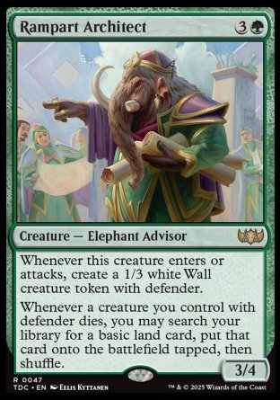(047) Magic The Gathering Commander: Tarkir: Dragonstorm Single: Rampart Architect  Rare