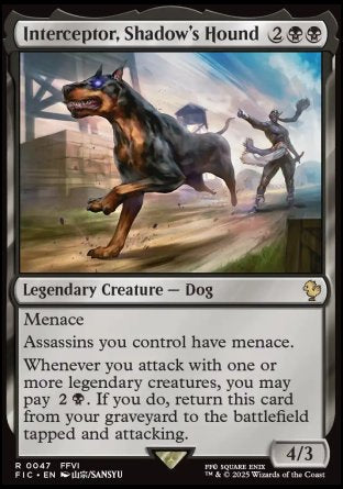 (047) Magic The Gathering Commander: Magic: The Gathering - FINAL FANTASY Single: Interceptor, Shadow's Hound  Rare