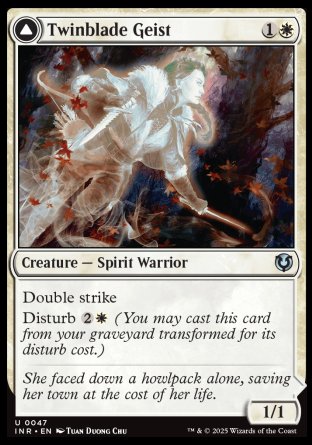 (047) Magic The Gathering Innistrad Remastered Single: Twinblade Geist // Twinblade Invocation  Uncommon