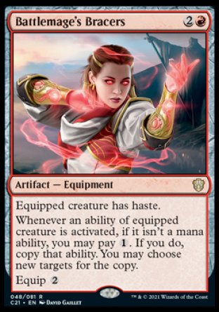 (048) Magic The Gathering Commander: Strixhaven Single: Battlemage's Bracers  Rare