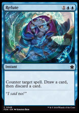 (048) Magic The Gathering Magic: The Gathering Foundations Single: Refute Holo Common