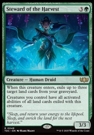 (048) Magic The Gathering Commander: Tarkir: Dragonstorm Single: Steward of the Harvest  Rare