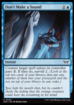 (049) Magic The Gathering Duskmourn: House of Horror Single: Don't Make a Sound  Common