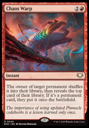 (049) Magic The Gathering Commander: Edge of Eternities Single: Chaos Warp  Rare
