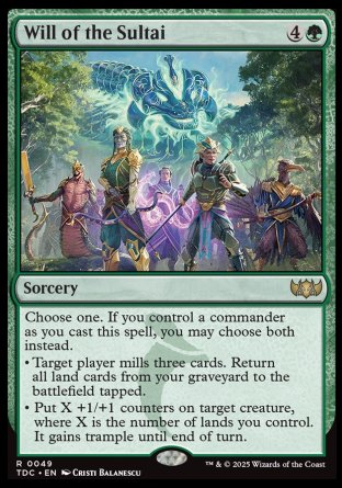 (049) Magic The Gathering Commander: Tarkir: Dragonstorm Single: Will of the Sultai  Rare
